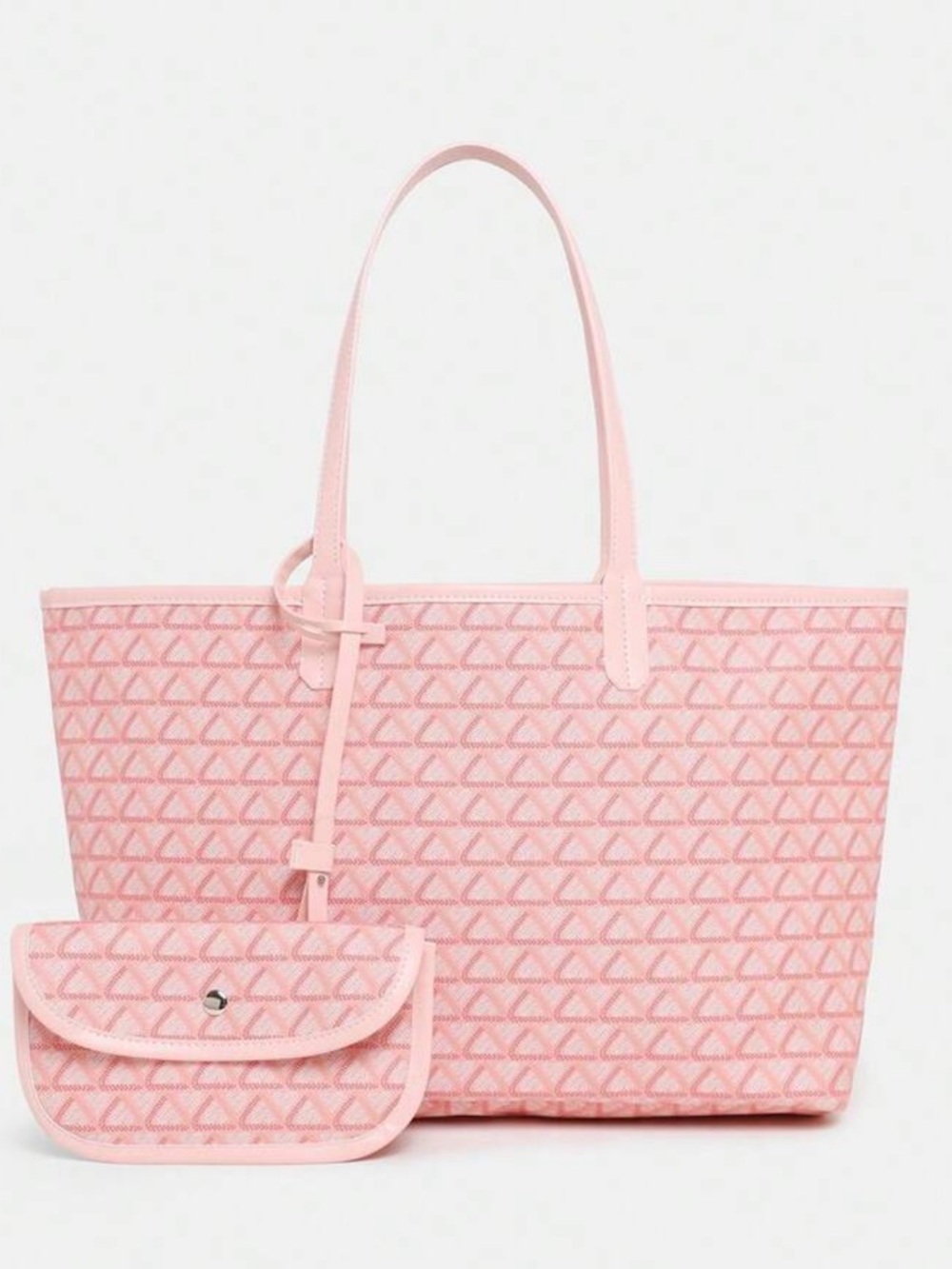 Pink Geometric Tote Bag